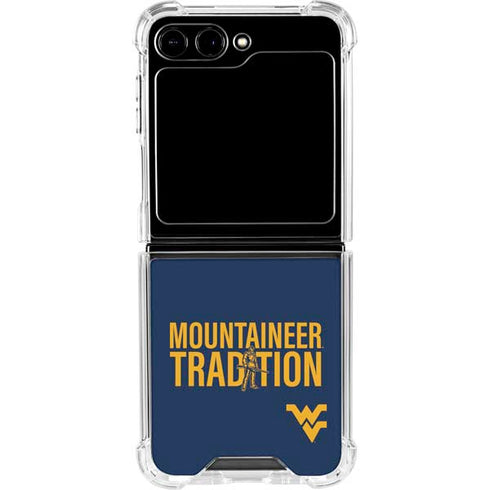 West Virginia University Climb Higher Galaxy Z Flip6 Clear Case